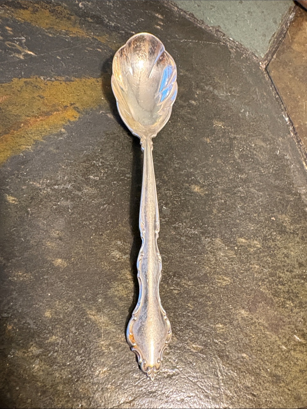 Classic Silver-Tone Decorative Serving Spoon - International Deep Silver